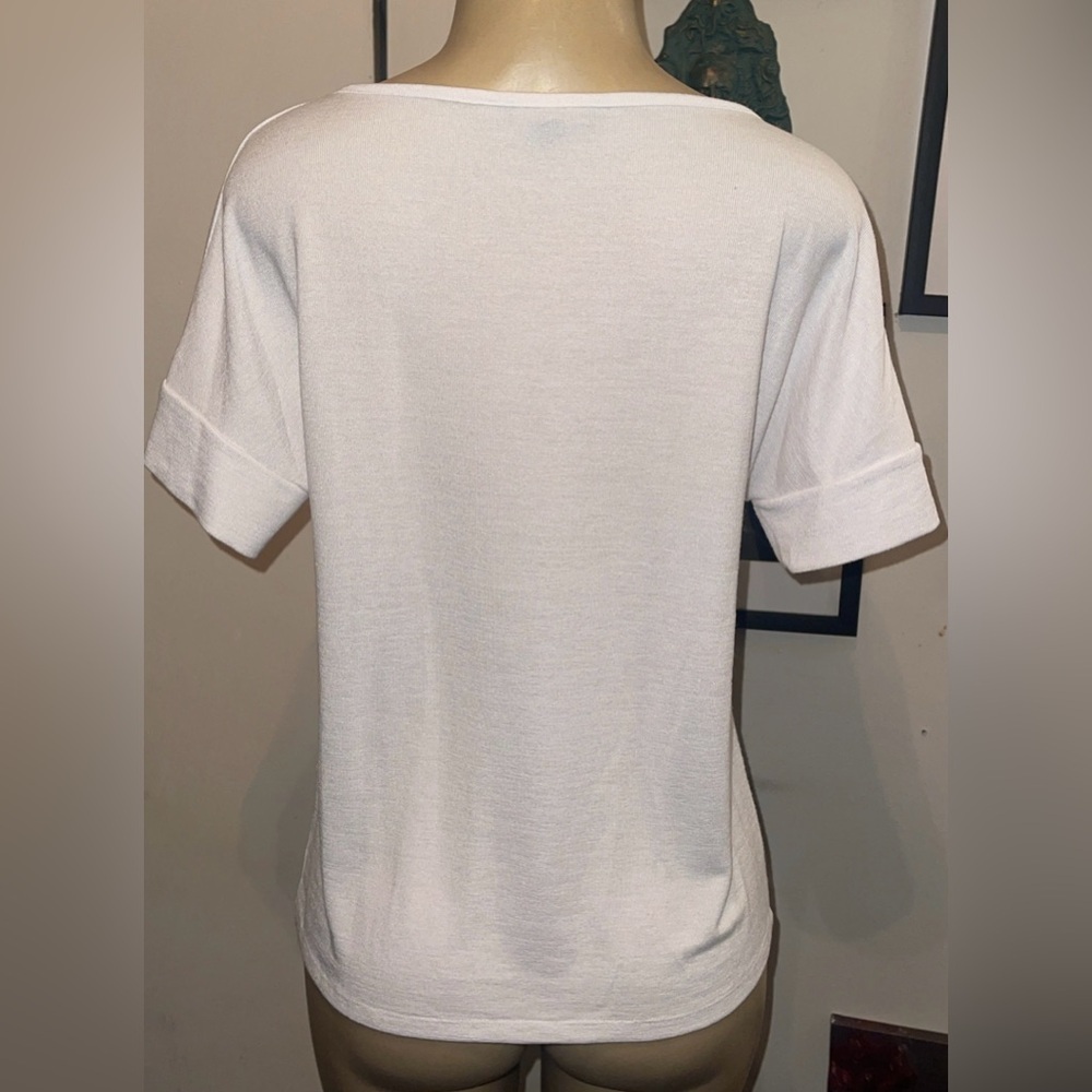 BANANA REPUBLIC White Boat Neck Jersey Knit Top – NWOT Size Small - Picture 3 of 9